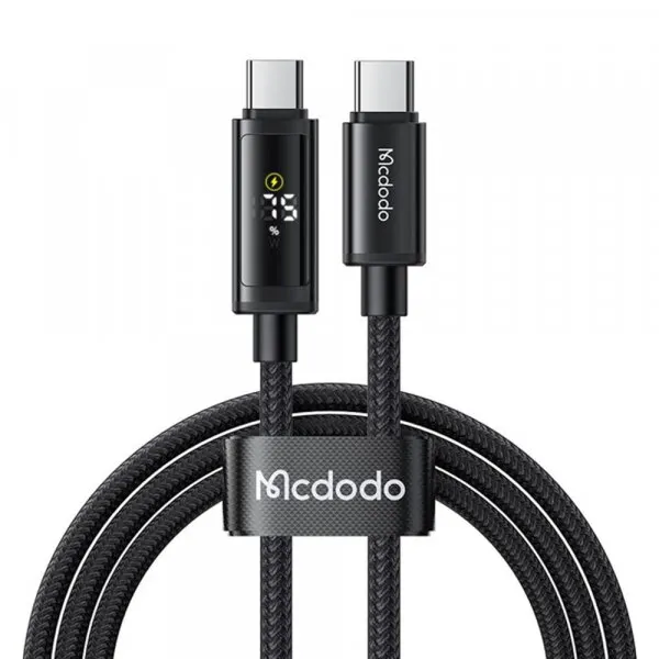 Mcdodo Cablu Date si Incarcare USB-C - USB-C McDodo CA-8000 Display, 100W, 1.2m, Negru
