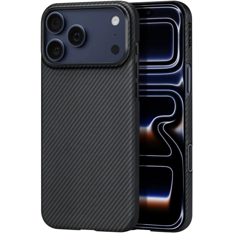 Pitaka Husa Pitaka pentru iPhone 17 Pro Max, MagEZ 7 600D, Ultra-Slim, MagSafe, Negru/Gri