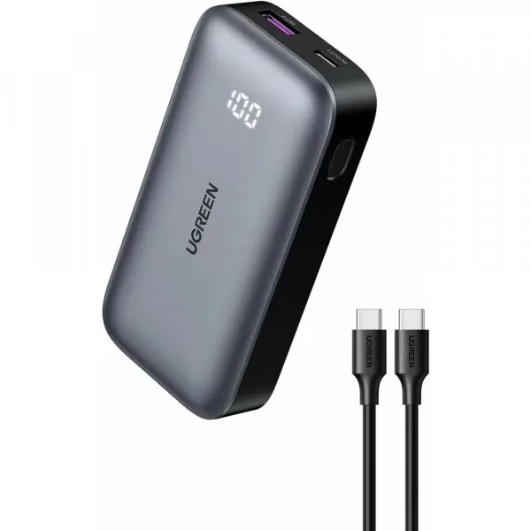 Ugreen Baterie Externa UGREEN PB502, 10000mAh, 30W, QC + PD, 1 x USB-A - 1 x USB-C, Gri