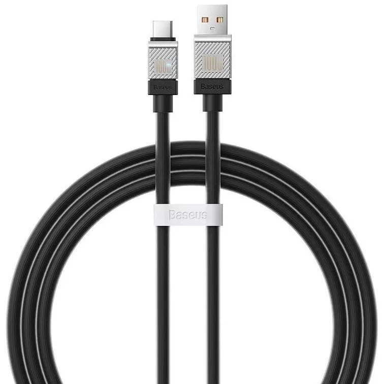 BASEUS Cablu de date Baseus CoolPlay CAKW000601, USB 2.0 - USB-C, 1m, Black
