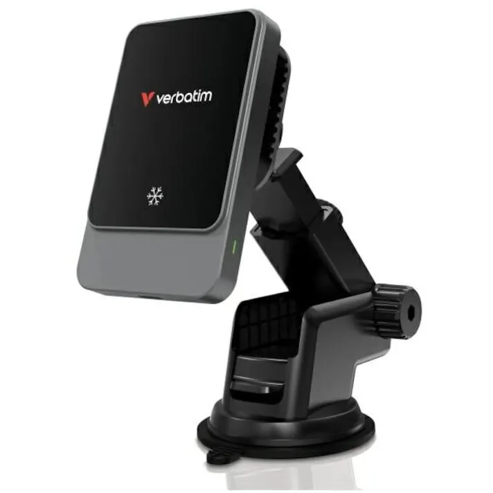 Verbatim Incarcator auto Verbatim Charge 'n' Drive Magnetic Wireless 15W, RGB, negru/silver, dimensiuni 95.3x60x42.4mm