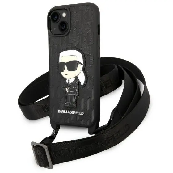 Karl Lagerfeld Husa pentru Apple iPhone 14 Plus, Karl Lagerfeld, Monogram Ikonik Karl, Alba