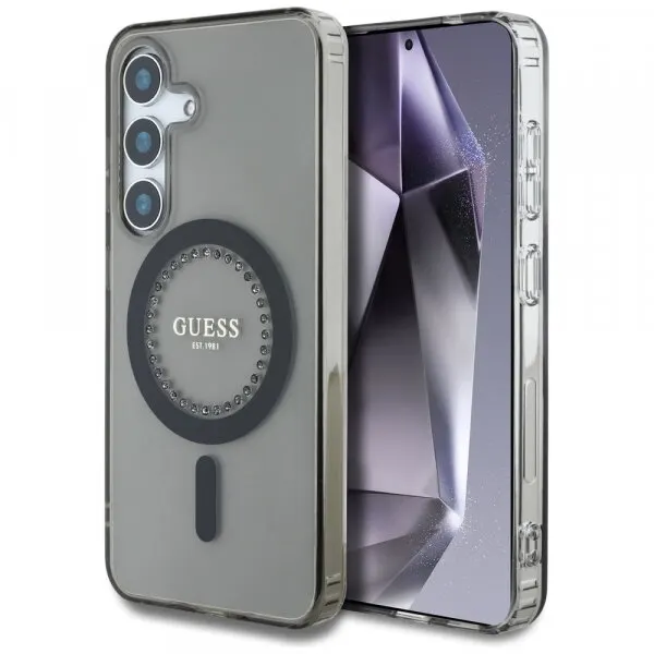 Guess Husa MagSafe pentru Samsung Galaxy S25 S931, Guess, IML Rhinestone, Neagra