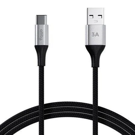 Cablu de date si incarcare Allity AUC-01, USB-A-USB-C, 3A, 1m (Negru)