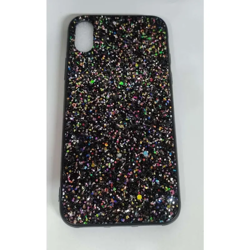 Apple, Husa de protectie pentru Apple iPhone X / XS Sparkling Glitter TPU Negru