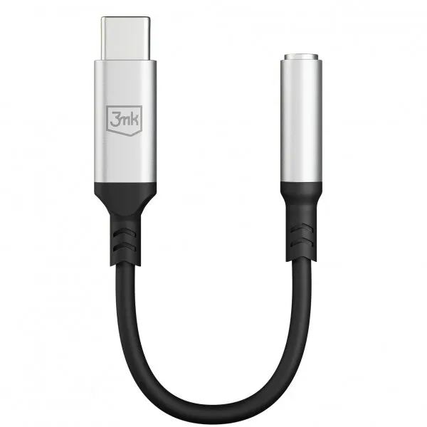 3MK Adaptor Audio USB-C - 3.5mm 3MK, Argintiu