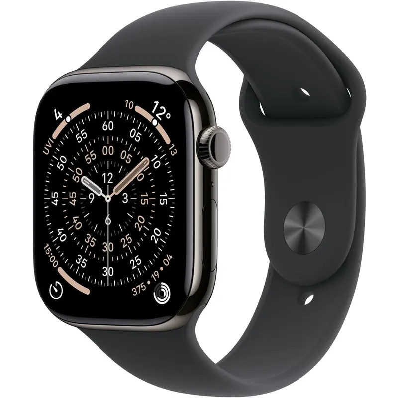 Apple Apple Watch 11 GPS + Cellular, Carcasa Slate Titanium 46mm, Black Sport Band - M/L