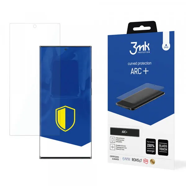 3MK Folie de protectie Ecran 3MK ARC+ pentru Samsung Galaxy S22 Ultra 5G S908, Plastic