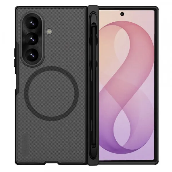 NILLKIN Husa MagSafe pentru Samsung Galaxy Z Fold8 Ultra F976, Nillkin, Super Frosted Shield with Pen Holder, Neagra Transparenta