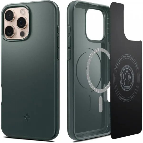 Spigen Husa MagSafe pentru Apple iPhone 16 Pro Max, Spigen, Thin Fit, Verde ACS07981