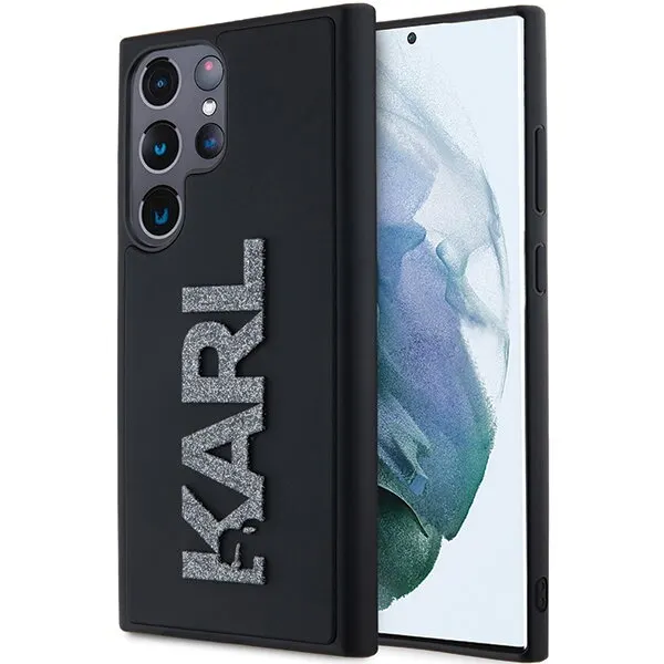 Karl Lagerfeld Husa pentru Samsung Galaxy S24 Ultra S928, Karl Lagerfeld, 3D Rubber Glitter Logo, Neagra