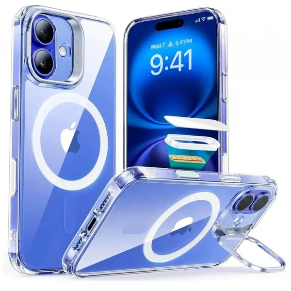 ESR Husa MagSafe pentru Apple iPhone 16, ESR, Classic Hybrid Kickstand Slide, Transparenta
