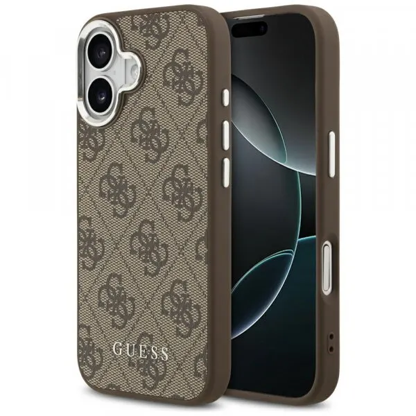 Guess Husa MagSafe pentru Apple iPhone 17, Guess, 4G Classic Logo, Maro