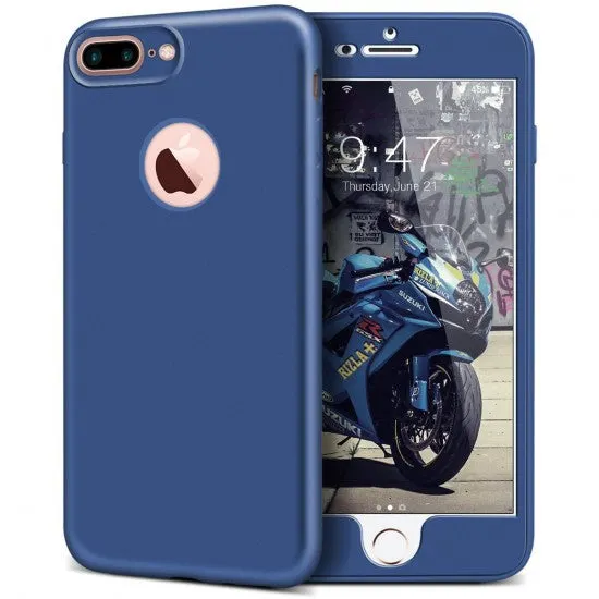 Apple, Husa Apple iPhone 7 Plus Full Silicone Albastru