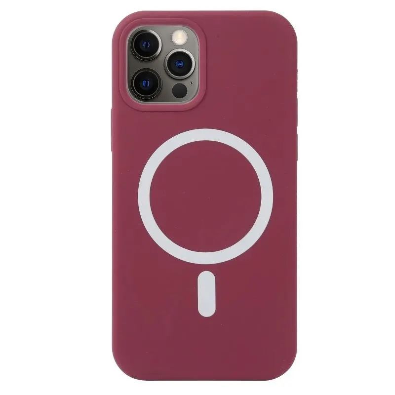 Husa MagSafe liquid large hole magnetic shell pentru Apple iPhone 14 Pro Max, Full Cover, Liquid Silicone, Magnetica