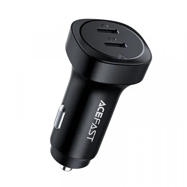 AceFast Incarcator Auto Acefast B2, 72W, 3A, 2 x USB-C, Negru