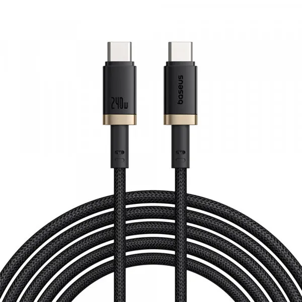 BASEUS Cablu Date si Incarcare USB-C - USB-C Baseus Dura, 240W, 1m, Auriu Negru P10377803U03-00