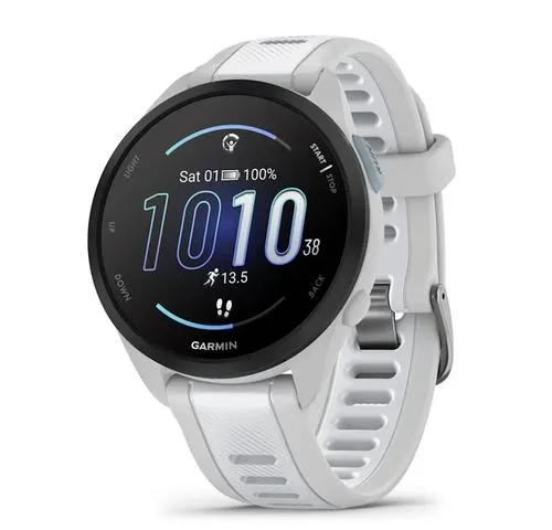 Smartwatch Garmin Forerunner 165 Music, Ecran AMOLED 1.2inch, GPS, 4GB Flash, Bluetooth®, ANT+®, Wi-Fi®, Android/iOS, 5 ATM (Alb)
