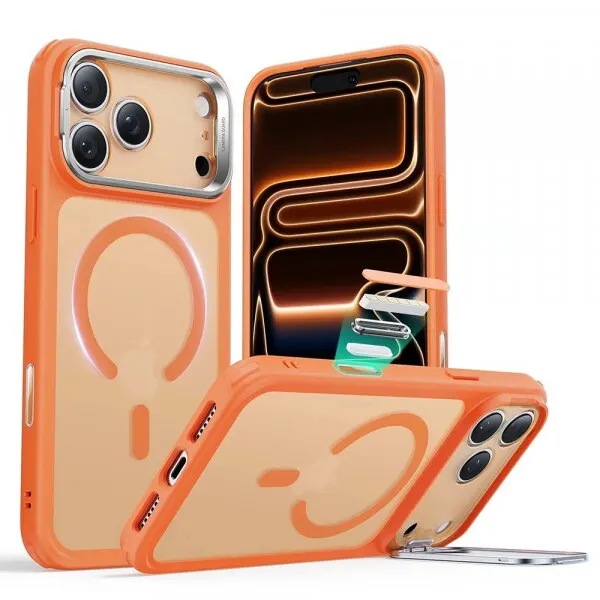 ESR Husa MagSafe pentru Apple iPhone 17 Pro Max, ESR, Classic Hybrid Kickstand, Portocalie Satinata