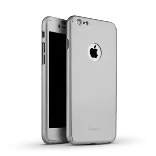 Apple, Husa Apple iPhone 7 Joyroom (Fata + Spate) Argintiu + Folie de protectie