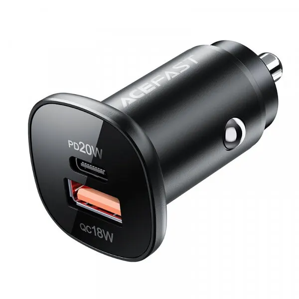 AceFast Incarcator Auto Acefast B1, 38W, 3A, 1 x USB-A - 1 x USB-C, Negru