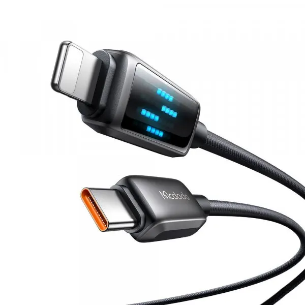 Mcdodo Cablu Date si Incarcare USB-C - Lightning McDodo CA-2630 Display, 36W, 1.2m, Negru