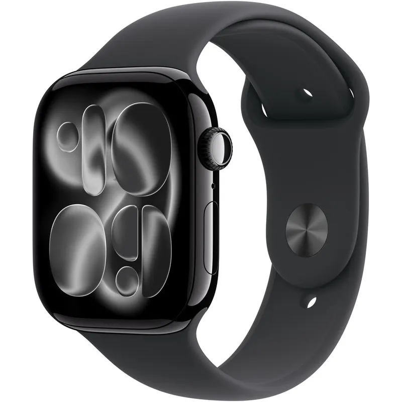 Apple Apple Watch 11 GPS + Cellular, Carcasa Jet Black Aluminium 42mm, Black Sport Band - S/M