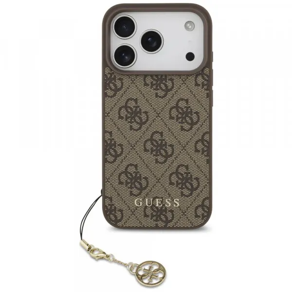Guess Husa MagSafe pentru Apple iPhone 17 Pro, Guess, 4G Charm Cradle, Maro