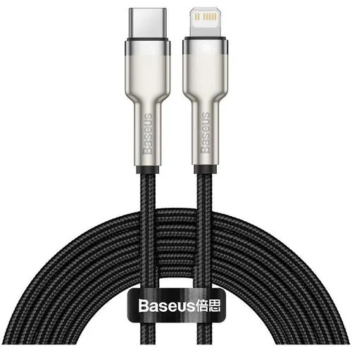 Cablu de date Baseus Cafule Series, Type-C la Lightning (Negru)