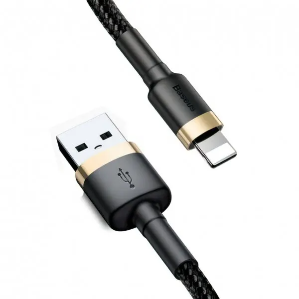 BASEUS Cablu Date si Incarcare USB-A - Lightning Baseus Cafule, 18W, 3m, Auriu CALKLF-RV1