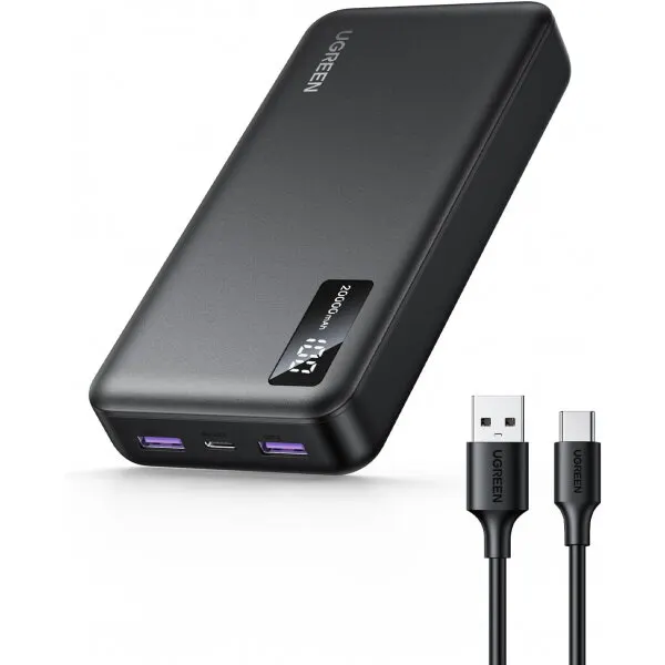Ugreen Baterie Externa UGREEN PB312, 20000mAh, 22.5W, QC + PD, 1 x USB-C - 2 x USB-A, Neagra