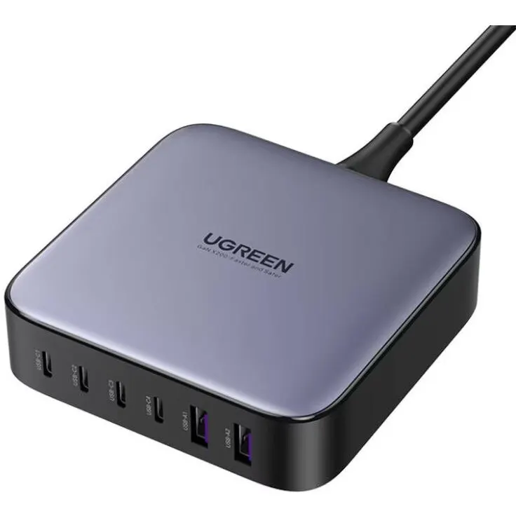 Ugreen Statie incarcare GaN 4xtip C, 2xUSB 200W - Ugreen - Gri