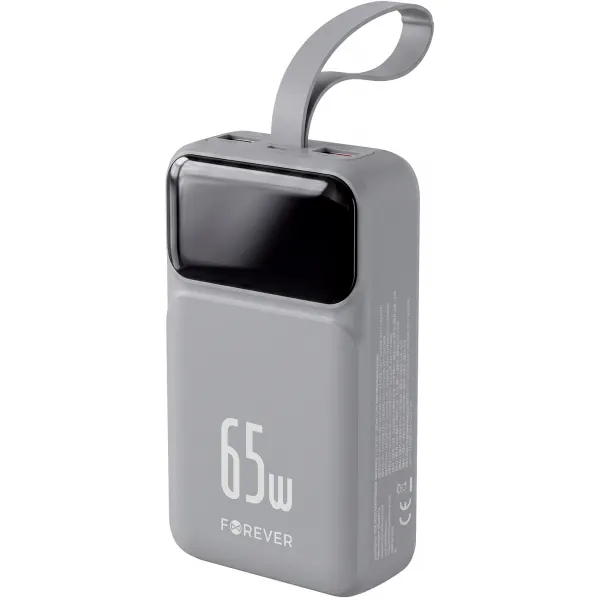 FOREVER Baterie Externa Forever Vibe-TB65, 20000mAh, 65W, QC + PD, 2 x USB-A - 2 x USB-C, Gri