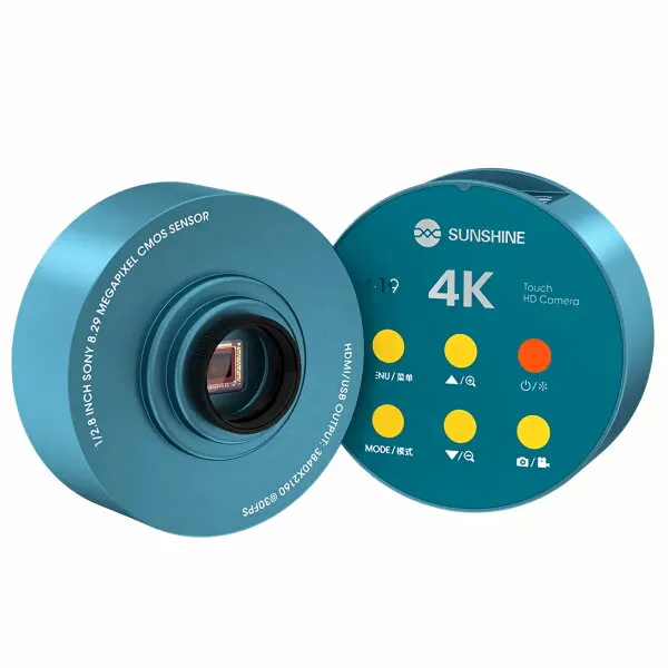SunShine Camera Microscop cu Control Tactil Sunshine M-19, 4K, senzor Sony CMOS de 1/2.8 si 8.29 MP, Turcoaz