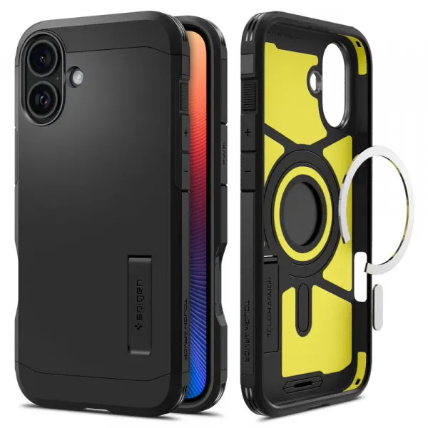 Spigen Husa MagSafe pentru Apple iPhone 16 Plus, Spigen, Tough Armor, Neagra ACS08085
