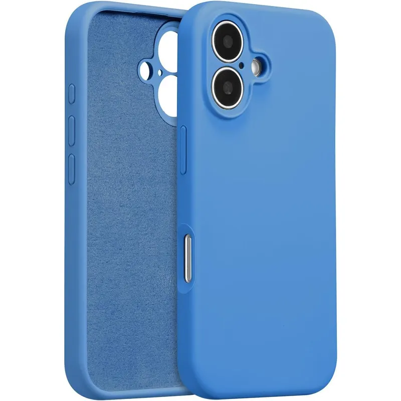 Husa de Protectie, Flippy, pentru iPhone 16, Liquid Silicone, cu Microfibra pe Interior, Protectie Antisoc, Compatibil