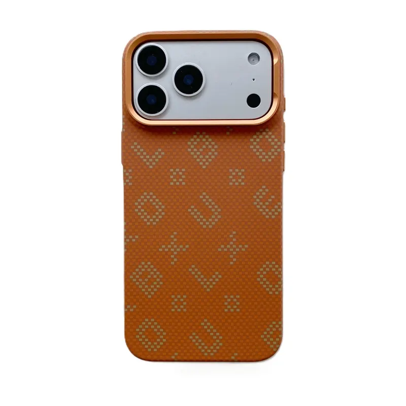 Carcasa Magnetica, Flippy, Compatibila Apple iPhone 17 Air, din Fibra de Carbon, Litere Fosforescente, Portocaliu