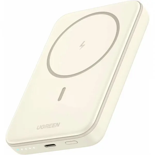 Ugreen Baterie Externa Wireless UGREEN PB561, 10000mAh, 20W, PD + FQI, 1 x QI - 1 x USB-C, Bej