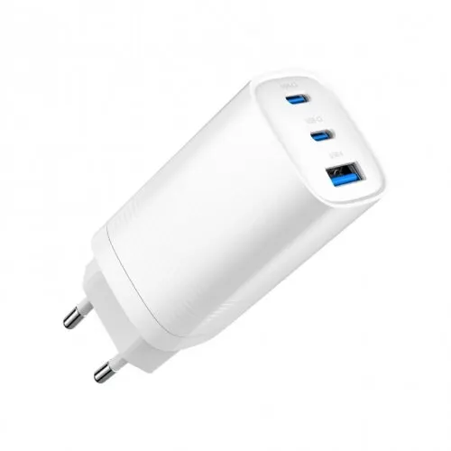 GEMBIRD ALIMENTATOR retea 220V GEMBIRD, universal, 2 x USB Type-C 3.25A PD 65W, 1 x USB-A 3.0 maxim 2.25A QC 27W, alb, TA-UC-PDQC65-01-W