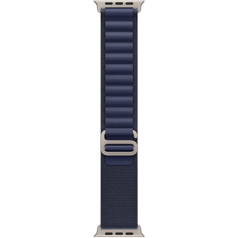 Apple Apple Watch 49mm Loop: Navy Alpine Loop - Large - Natural Titanium Finish