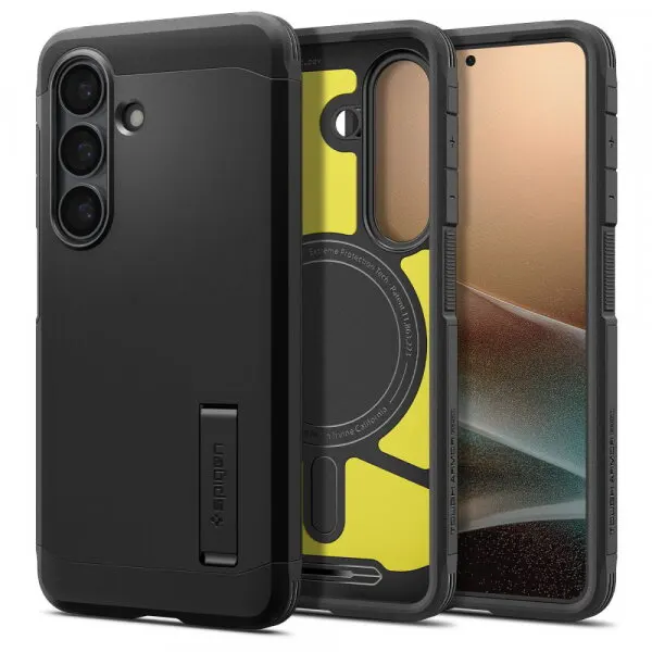 Spigen Husa MagSafe pentru Samsung Galaxy S26 S942, Spigen, Tough Armor, Neagra ACS10738
