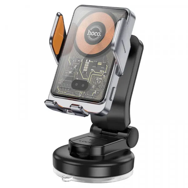 HOCO Incarcator Auto Wireless HOCO HW8, 15W, 1.67A, Negru