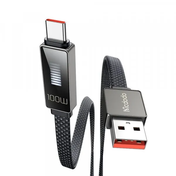 Mcdodo Cablu Date si Incarcare USB-A - USB-C McDodo CA-4980 Rythm Display, 100W, 1.2m, Negru