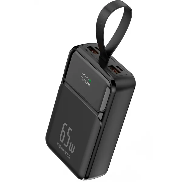 FOREVER Baterie Externa Forever TB-400, 20000mAh, 65W, QC + PD, 2 x USB-A - 2 x USB-C, Neagra