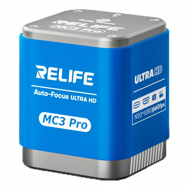 Relife Camera Microscop Relife MC3 Pro, 1080P, 1920 x 1080 (Full HD), 60FPS, Albatru-Argintiu