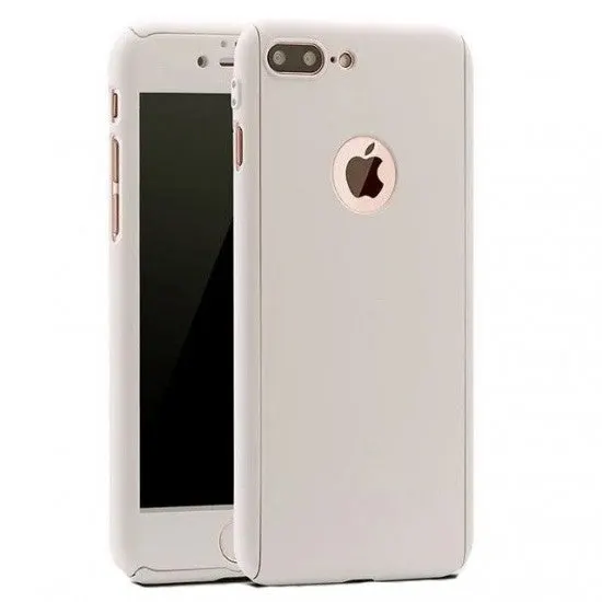 Apple, Husa Apple iPhone XS Max Full Cover 360 Argintiu + Folie de protectie