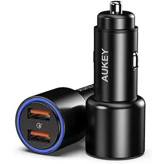 AUKEY Incarcator auto Aukey CC-Y17S din aluminiu 2xUSB QC 3.0 36W LED