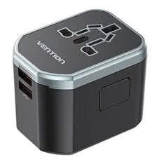 Vention Adaptor Universal de Calatorie Retea Vention , 20W, PD 20W, QC 18W, Negru