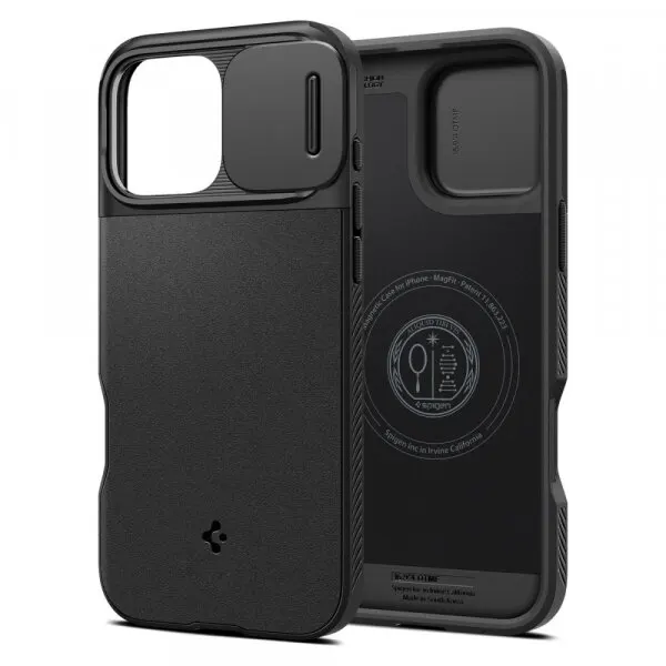 Spigen Husa MagSafe pentru Apple iPhone 16 Pro Max, Spigen, OPTIK ARMOR, Neagra ACS08015