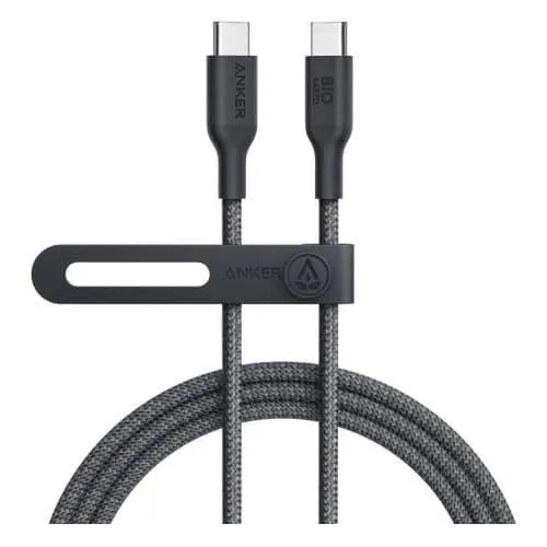 Cablu alimentare si date Anker, USB Type-C (T) la USB Type-C (T), 1.8m 140W, invelis nylon bio, Negru